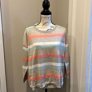 NWT Ladies Loft Crew Neck Striped Sweater Size Medium!!